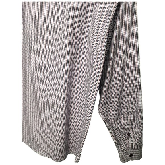Tasso Elba Men’s Button Down Plaid 100% Cotton Long Sleeve Pocket Purple L - Picture 7 of 10